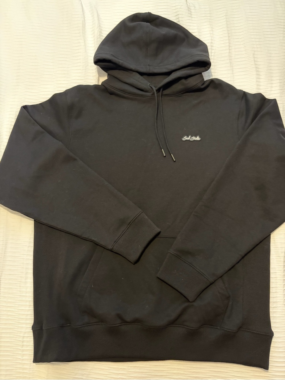 Bad Birdie Black Hooded Pullover with Script Chest Logo